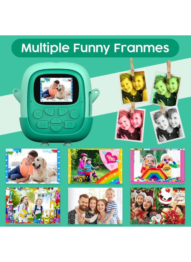 Generic Kids Camera for Girls Boys,Instant Camera for Kids with 32GB SD Card Reversible Lens Video Digital Camera with Print Photo Paper, Birthday Gifts Toy for 3-12 Year Old 5 Colour Pens (Green)  - Image 2