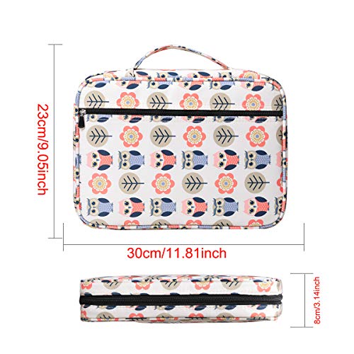 BOMKEE Coloring Pencil Case 220 Slots Pencils/Gel Pens Organizer Waterproof Travel Case Zipper Carrying Portable Pencil Markers Pen Holder Bag for Painter Writers (Cartoon Owl) - Image 3
