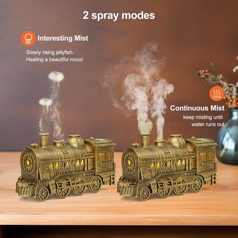 HIROGA Essential Oil Diffuser, 300ml Train Diffusers for Essential Oils Large Room,Aromatherapy Diffuser Cool Mist with 2 Light 2 Mist Mode Auto Shut-Off for Home Office Hotel - Image 4