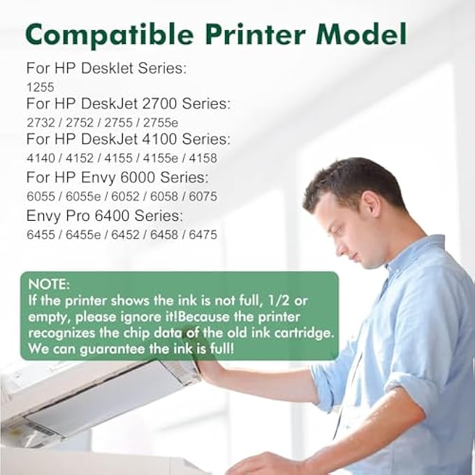 67XL COLOR INK CARTRIDGE REPLACEMENT FOR HP 67 FOR ENVY 6458 6455E 6452E 6058 6065E 6055 6052 6400 DESKJET 2800E 2855E 2842E 2852E 4255E PRINTERS (1 TRI-COLOR) - Image 2