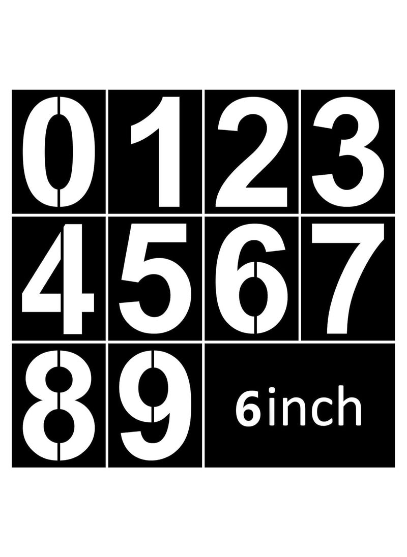 Generic SHINE 10 Pieces Number Stencils Set 0-9 Address Number Stencil Templates Reusable Plastic Number Stencils for Cake Stencil Address Number Painting Stencils Templates(6inch)  - Image 1