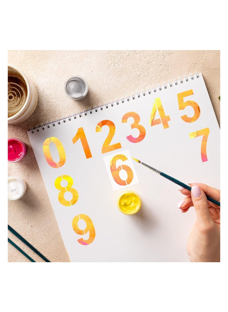 Generic SHINE 10 Pieces Number Stencils Set 0-9 Address Number Stencil Templates Reusable Plastic Number Stencils for Cake Stencil Address Number Painting Stencils Templates(6inch)  - Image 3