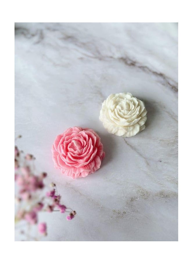 Rose-shaped candles with a local rose scent (2 pieces) - multi-colored  - Image 4