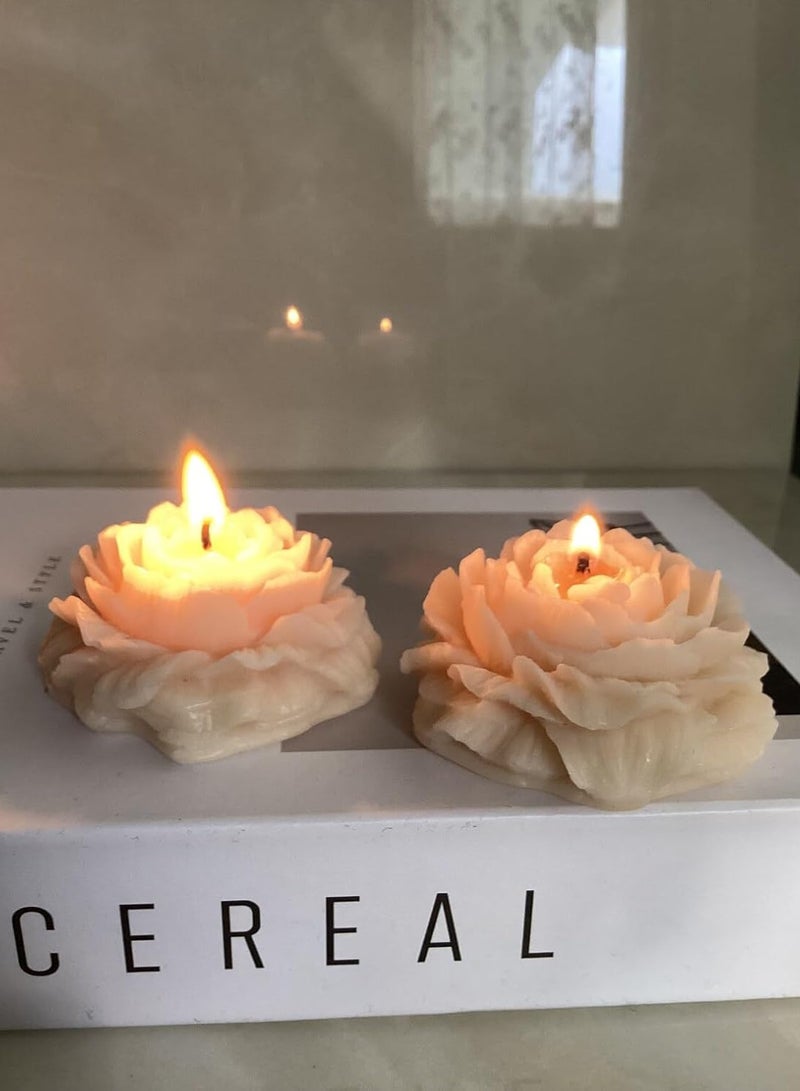 Rose-shaped candles with a local rose scent (2 pieces) - multi-colored  - Image 5