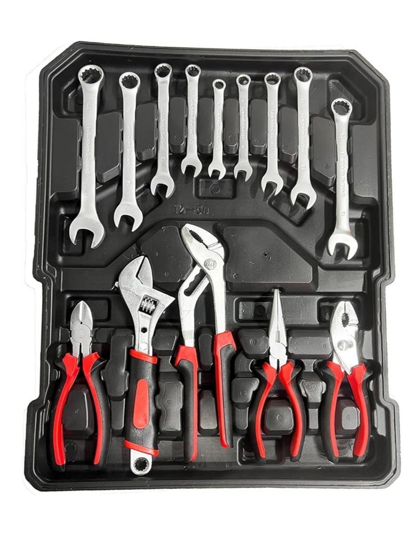 Home Tool Kit  Aluminum Trolley Household Tool Set Detachable Portable Hand Toolbox Repair Set - Image 2