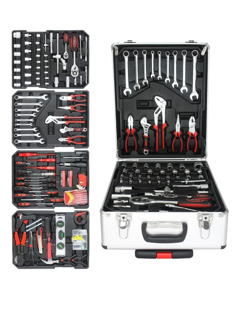 Home Tool Kit  Aluminum Trolley Household Tool Set Detachable Portable Hand Toolbox Repair Set - Image 1