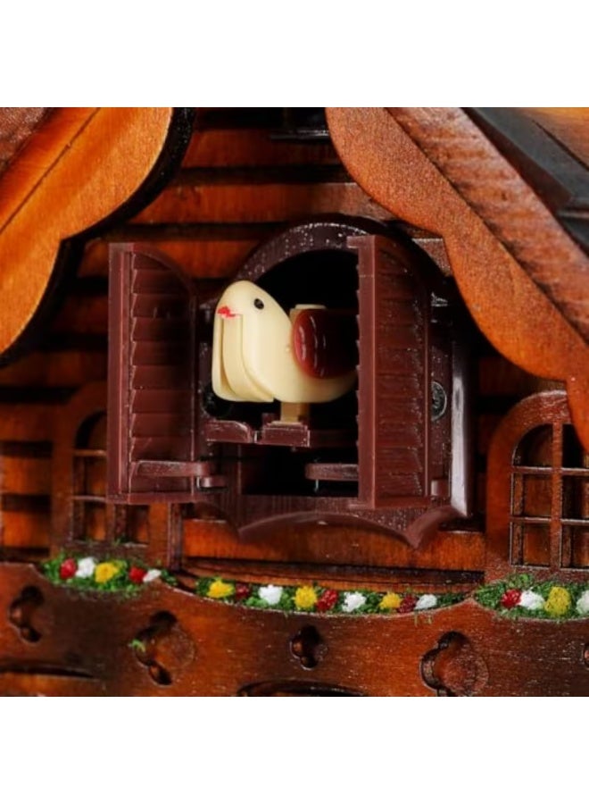 erorex Traditional Black Forest Cuckoo Clock with Vintage Wooden Pendulum – Solid Wood Large Wall Clock for Home, Office, or Restaurant Décor – German Cuckoo Bird Mechanism, Night Shut-Off & Music On/Off - Image 4