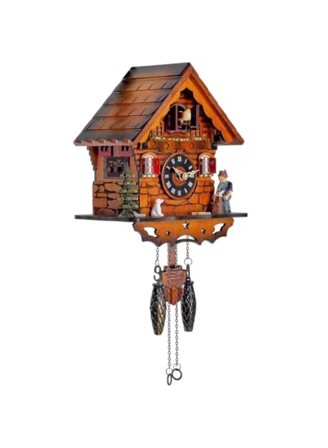 erorex Traditional Black Forest Cuckoo Clock with Vintage Wooden Pendulum – Solid Wood Large Wall Clock for Home, Office, or Restaurant Décor – German Cuckoo Bird Mechanism, Night Shut-Off & Music On/Off - Image 5