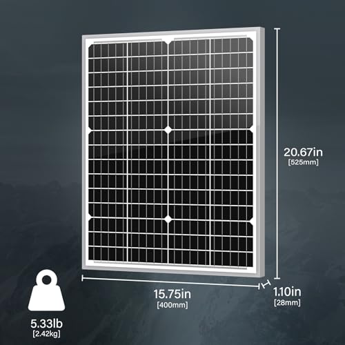 Newpowa 10BB 35W 12V Solar Panel High-Efficiency Monocrystalline PV Module Designed for Off Grid System, Charge Your Battery of RV, Boat, Camper, Trailer, Gate Opener - Image 2