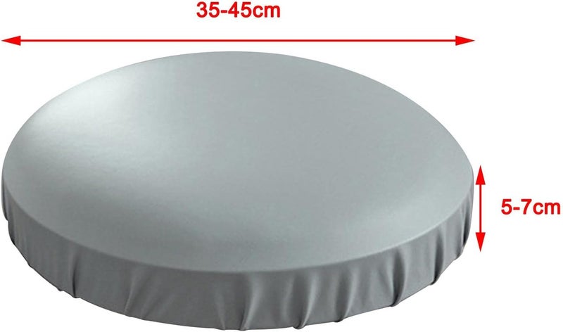 Bar Cushion Covers Stretch PU Leather Waterproof Round Stool Chair Slipcover with Washable Seat Protector Suitable for Home bar Office Wedding - Image 2