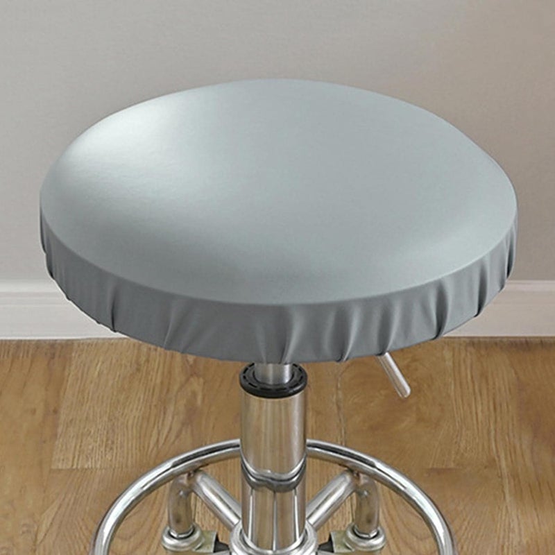 Bar Cushion Covers Stretch PU Leather Waterproof Round Stool Chair Slipcover with Washable Seat Protector Suitable for Home bar Office Wedding - Image 4