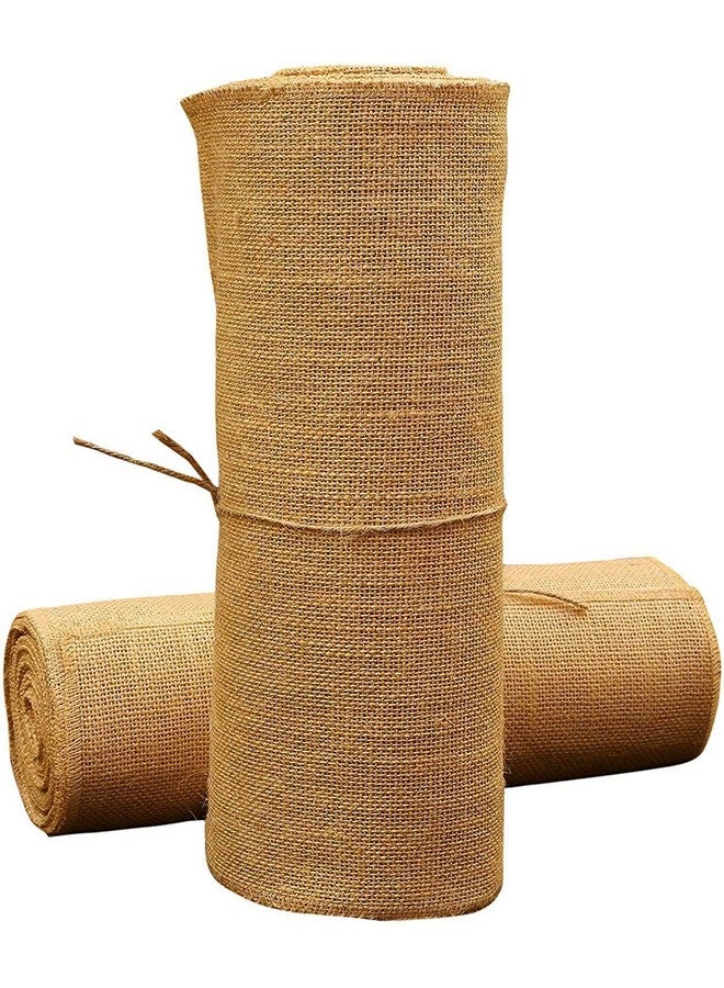 Home Buy HOME BUY Burlap Table Runner ,Shelf Liner ,Drawer Long Burlap Roll Fabric Rolls one Sided Laminated Waterproof Jute, Burlap Runner for Weddings, Home Decorations and Crafts (30CM X 5M , Brown) - Image 1