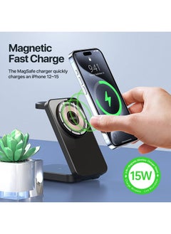 DUZZONA DUZZONA W17 15W 3 in 1 Foldable Magnetic Wireless Charger Stand  - Image 4