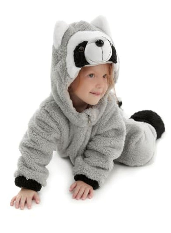 HSCTEK Toddler Raccoon Costume, Baby Animal Onesie Boys Girls, Babies Newborn Halloween Cosplay Romper Clothes Infant 4T Gray - Image 5