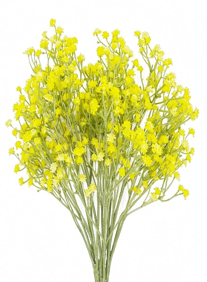 Giftmeet Yellow Babys Breath Artificial Flowers, 6 Bunches Wedding Flowers Faux Flowers for Vase, 20.5 Inch 3 Forks Gypsophila Bouquet Faux Babys Breath for Home Party, Table Centerpieces, Floral Arrangements - Image 1