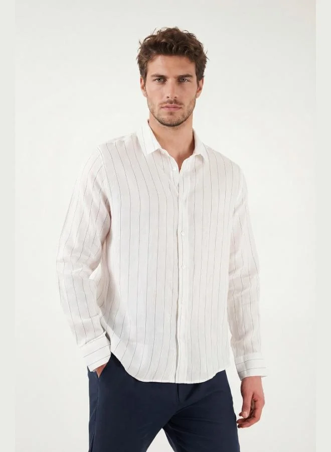 Buratti Cotton Regular Fit Striped Classic Collar Long Sleeve Shirt Men's SHIRT CF26S129774