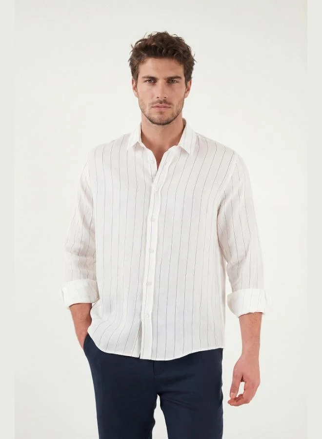 Buratti  Buratti Cotton Regular Fit Striped Classic Collar Long Sleeve Shirt Men's SHIRT CF26S129774 for Men | Best Price UAE