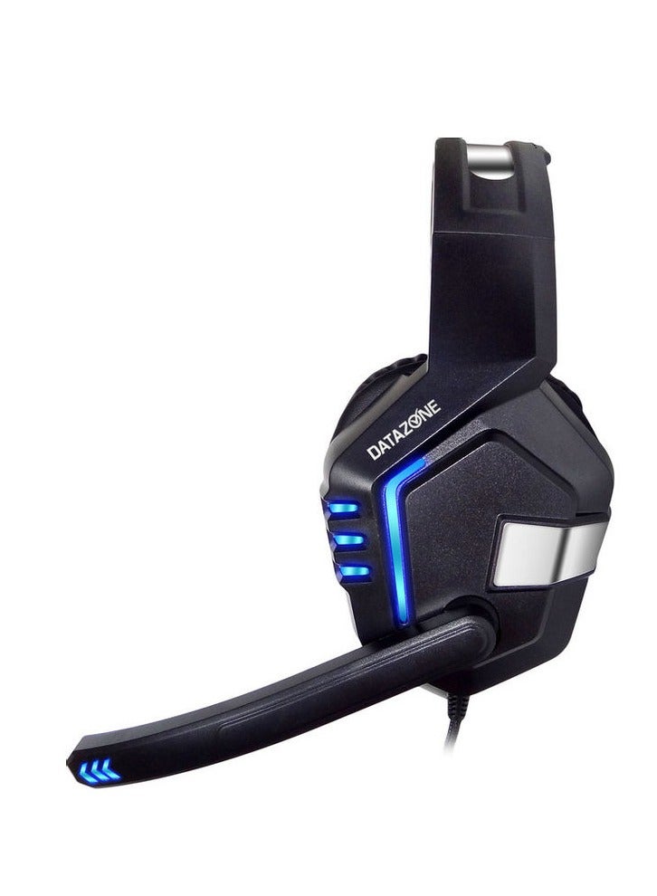 Datazone Wired Gaming Headset in Black Color with Professional Blue Lighting, Noise Cancelling, and High-Precision Surround Sound – Compatible with PS5, PS4, PC, XBOX – High Quality and Designed for Gaming Enthusiasts - Image 2