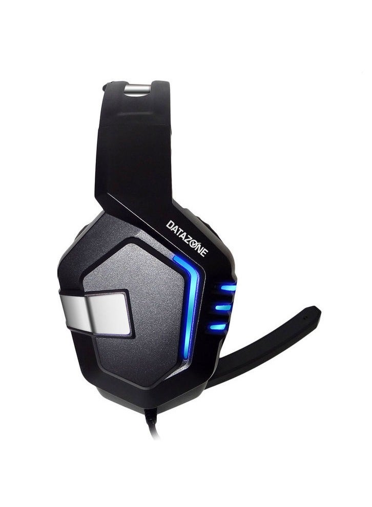 Datazone Wired Gaming Headset in Black Color with Professional Blue Lighting, Noise Cancelling, and High-Precision Surround Sound – Compatible with PS5, PS4, PC, XBOX – High Quality and Designed for Gaming Enthusiasts - Image 3