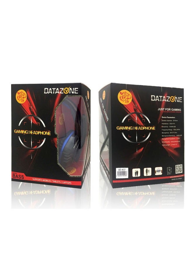 Datazone Wired Gaming Headset in Black Color with Professional Blue Lighting, Noise Cancelling, and High-Precision Surround Sound – Compatible with PS5, PS4, PC, XBOX – High Quality and Designed for Gaming Enthusiasts - Image 4