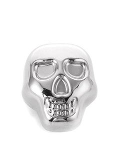 4 PCS Stainless Steel Skull Head Ice Cube with Silicone Ice Clamp Stainless Steel Ice Cube for Cooling Wine Beverage