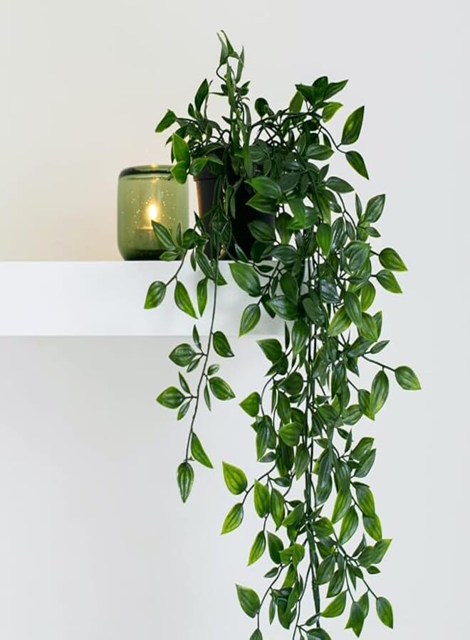 Artificial Hanging Plant Trailing Waterfall Faux Greenery with 9cm Pot 70cm Length Realistic Indoor Outdoor Home Office Wall Decor Green