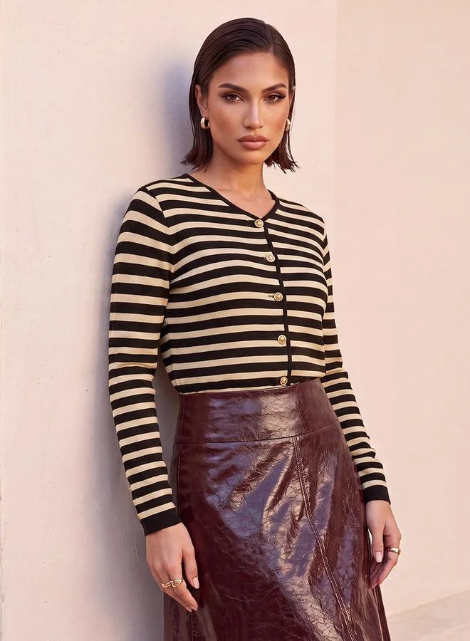 Iconic Iconic Relaxed Fit Striped Cardigan