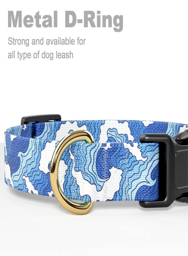 Rnivvi Dog Collar for Small Dogs, Cute Heavy Duty Adjustable Puppy Collar with Quick Release Buckle for Boy Girl & Female, Pet Accessories for Walking Running, S Length 3/4" Width, Japanese Style Wave - Image 5
