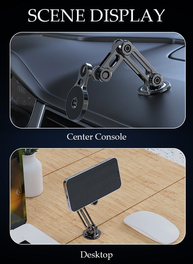 DUNISO Magnetic Phone Holder for Car Universal Alloy Car Phone Holder Mount for Dashboard Windshield Mobile Holder for Car with Heat-Resistant Strong Suction Cup for All Cell Phones - Image 2