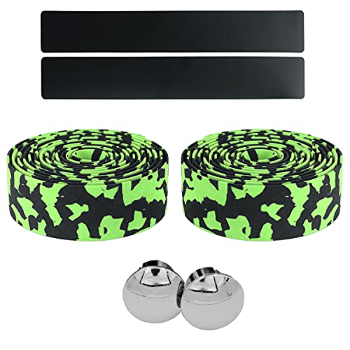 KINGOU Black & Green Camouflage EVA Road Bike Handlebar Tape Bicycle Bar Wraps - 2PCS Per Set - Image 5