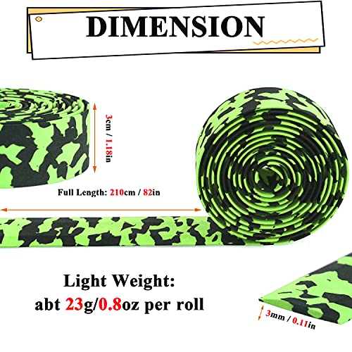 KINGOU Black & Green Camouflage EVA Road Bike Handlebar Tape Bicycle Bar Wraps - 2PCS Per Set - Image 2