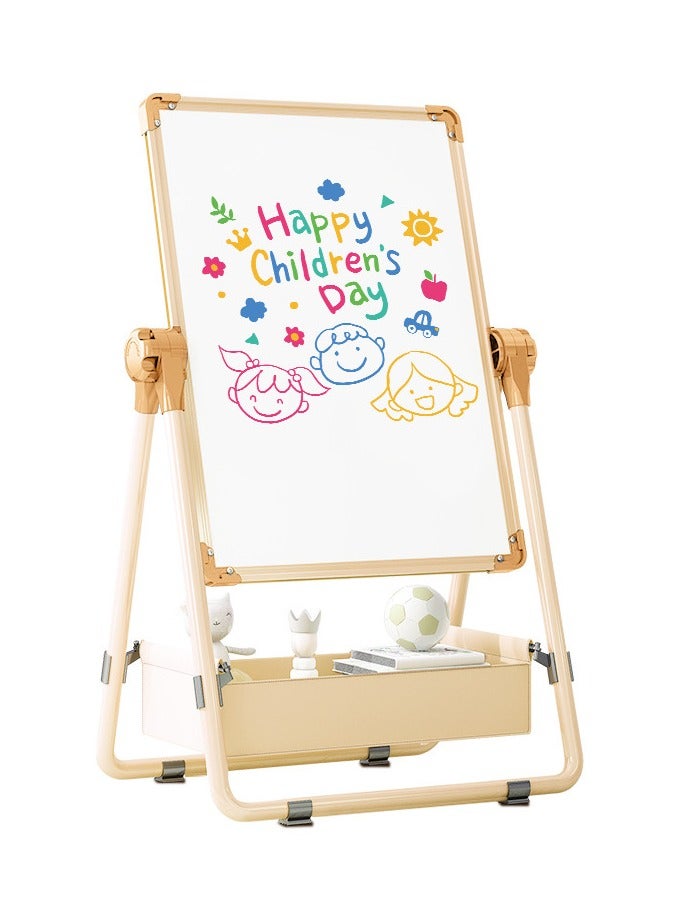 Kids magnetic drawing board double sided with whiteboard and blackboard on stand for painting and writing - Image 1