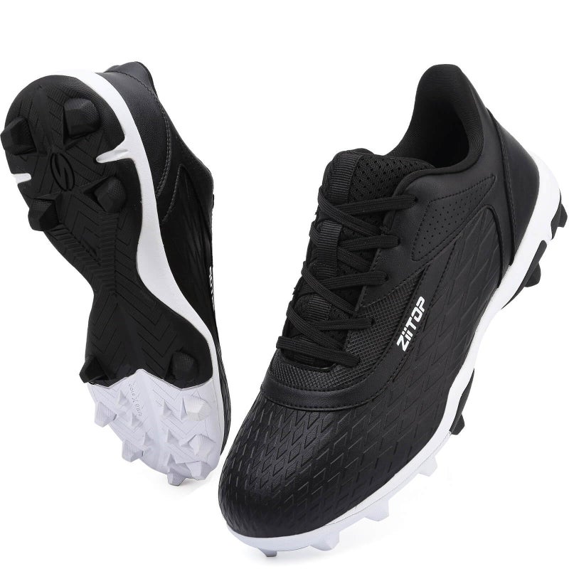 ziitop Baseball Cleats Mens Softball Cleat Turf Shoes for Men Black - Image 1