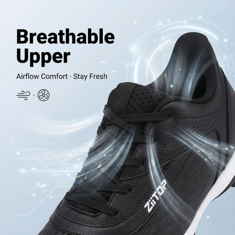 ziitop Baseball Cleats Mens Softball Cleat Turf Shoes for Men Black - Image 3