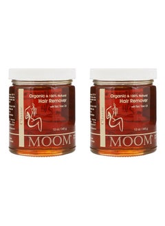 MOOM Organic Hair Remover Waxing Kit Refill with Tea Tree Oil & Lemon juice - Natural Sugar Glaze – Perfect for Bikini Leg Eyebrow & Body 12 oz (2-Pack))  - Image 1