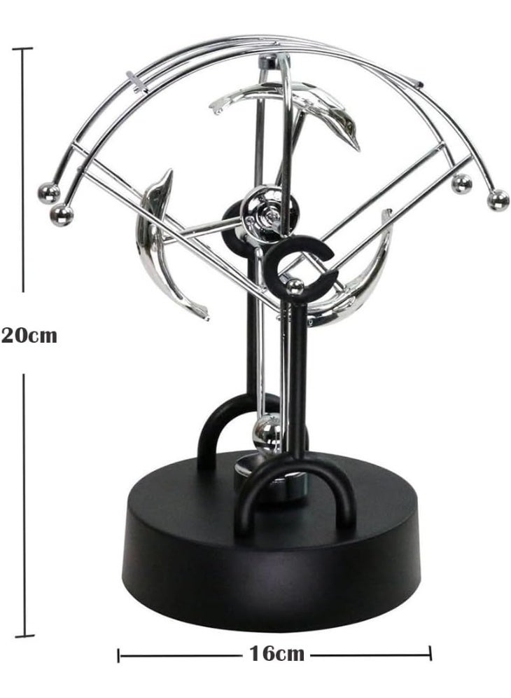 Rubik Electronic Perpetual Motion Toy, Swing Pendulum Physics Science Executive Desk Decoration Toy  - Image 3