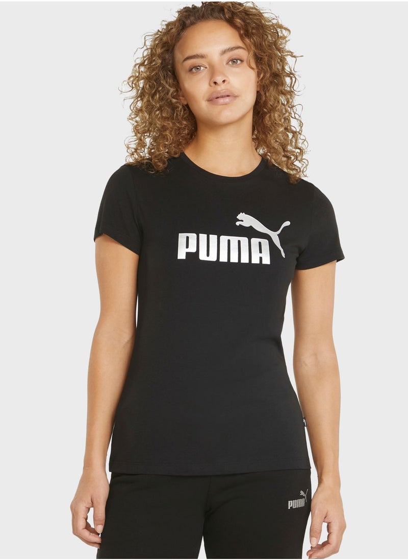 PUMA - Essential Metallic Logo T-Shirt - Image 1
