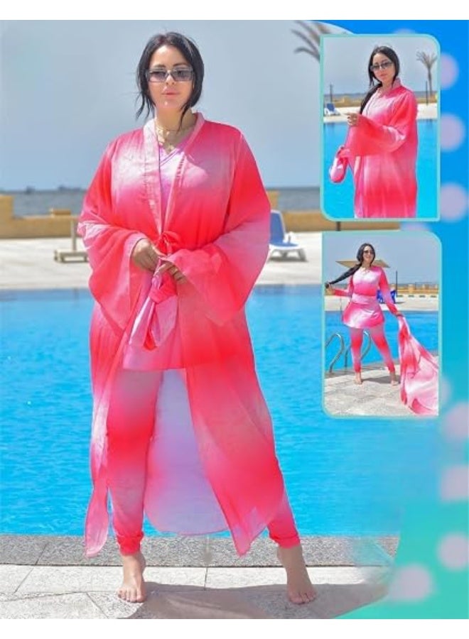بوركيني حريمي – ملابس سباحة عملية بخامة مرنة وخفيفة كود (1142) - Image 3