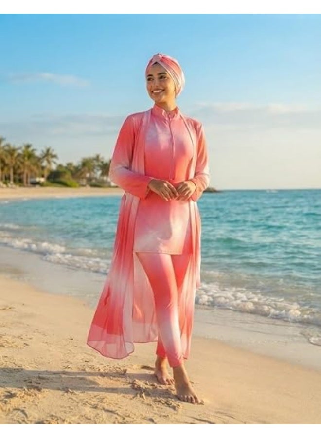 بوركيني حريمي – ملابس سباحة عملية بخامة مرنة وخفيفة كود (1142) - Image 2