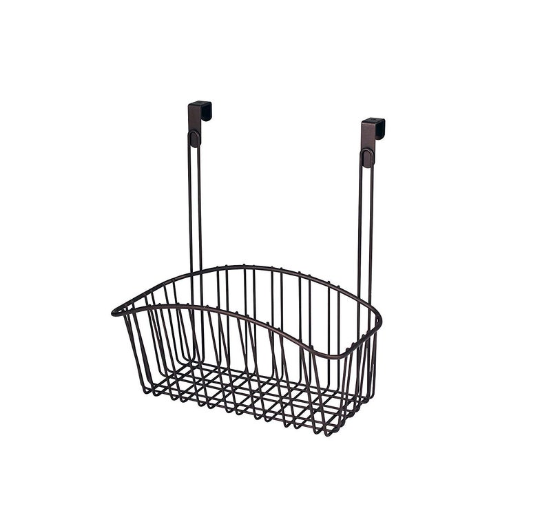 Spectrum Diversified Contempo Storage Basket Over the Cabinet Steel Wire Organization Under Sink Organizer for Kitchen  Bathroom Medium