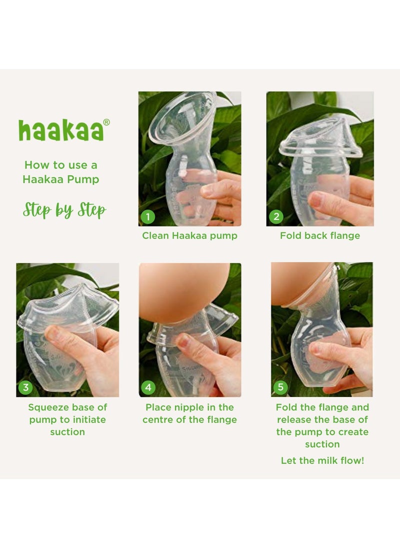 haakaa - Haakaa Manual Breast Pump With Base 4Oz/100ML+Lid - Image 1