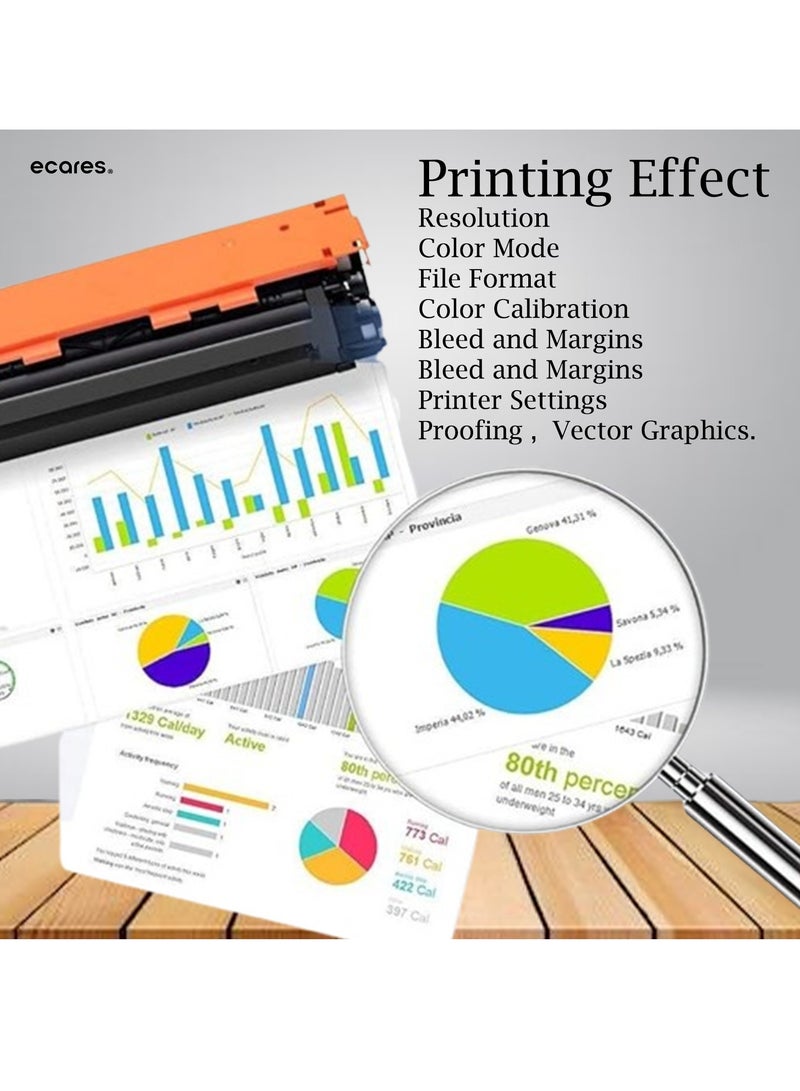 ECARES® 203A Compatible Toner Cartridge CF541A  Use for Color Laserjet M254dw M254nw MFP M280 M280nw M281cdw M281fdn M281fdw Printer (Yellow)