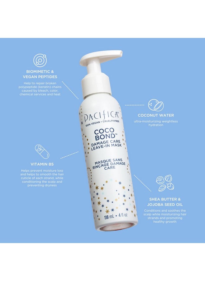 Pacifica Beauty Coco Bond Damage Care Leavein Repair Mask Treatment Dry & Damaged Hair From Bleach Color Chemical Services Chlorine & Heat Coconut Vegan  - Image 5