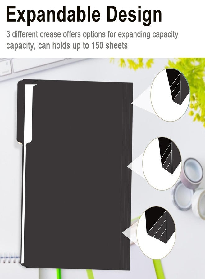 RAZCC File Folder, RAZCC 100 Pack 1/3 Cut Tab File Folders Letter Size, Black Folders for Dcouments, Folders with Tab Great for Organizing and Easy File Storage - Image 5