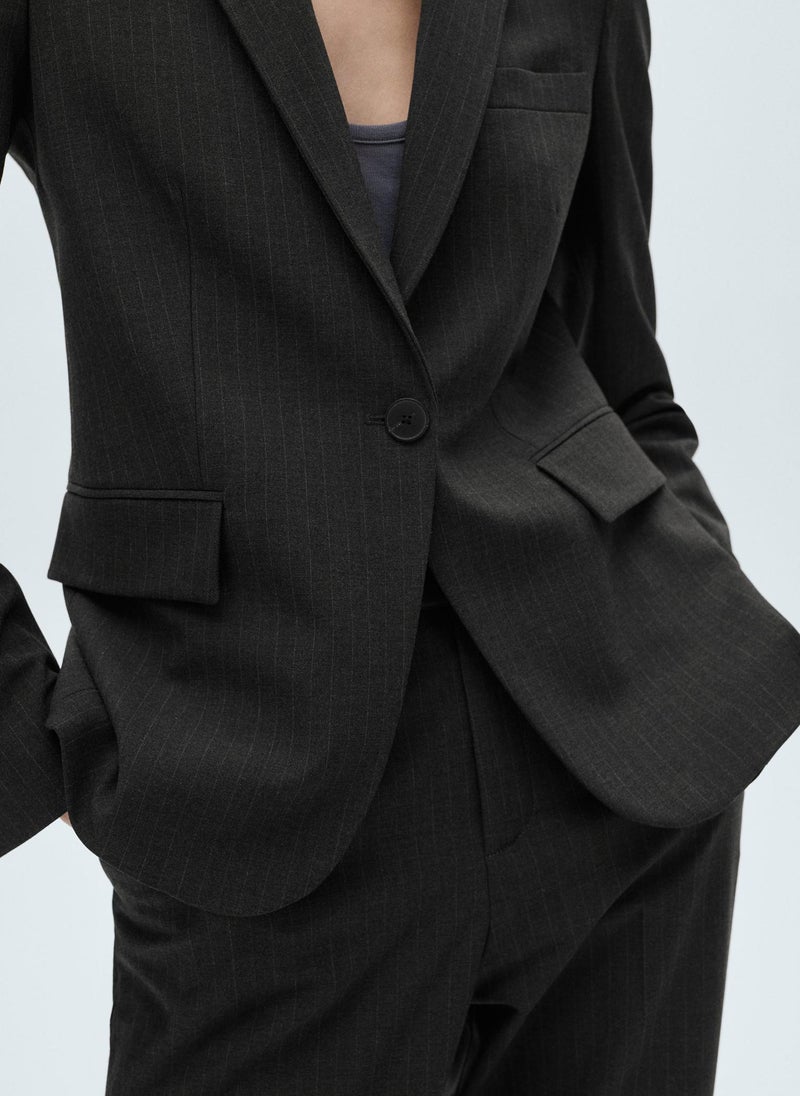 MANGO Essential Pinstripe Suit Blazer  - Image 5