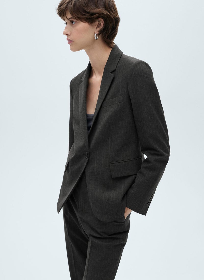 MANGO Essential Pinstripe Suit Blazer  - Image 3