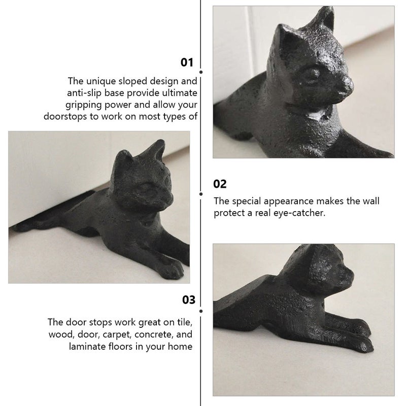 2pcs Cast Iron Cat Shape Safety Windproof Anti-collision Door - Image 5