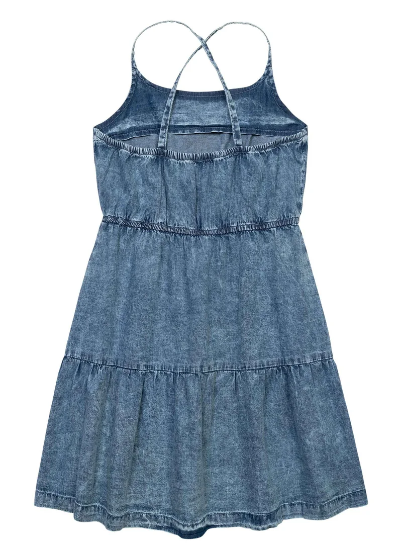 MINOTI Kids Girls Denim Strap Dress