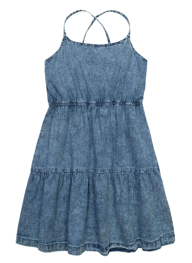 MINOTI Kids Girls Denim Strap Dress