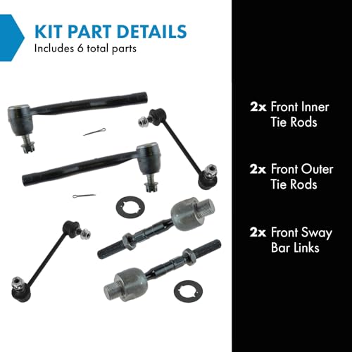 TRQ مجموعة توجيه وتعليق أمامية TRQ مع وصلة مثبت قضيب التوازن وقضيب التوجيه متوافقة مع مازدا 6 من 2009-2013 - Image 2